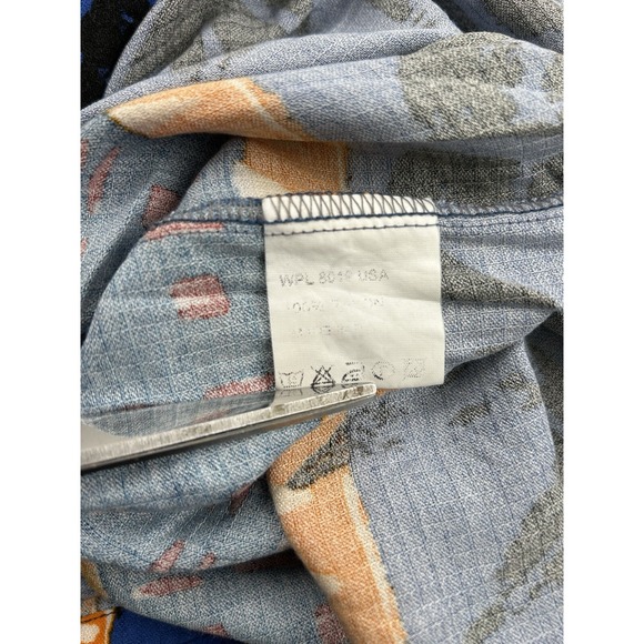 Riscatto Portofino Blue Yellow Red Hawaiian Shirt Mens Medium Short‎ Sleeve - Picture 10 of 10